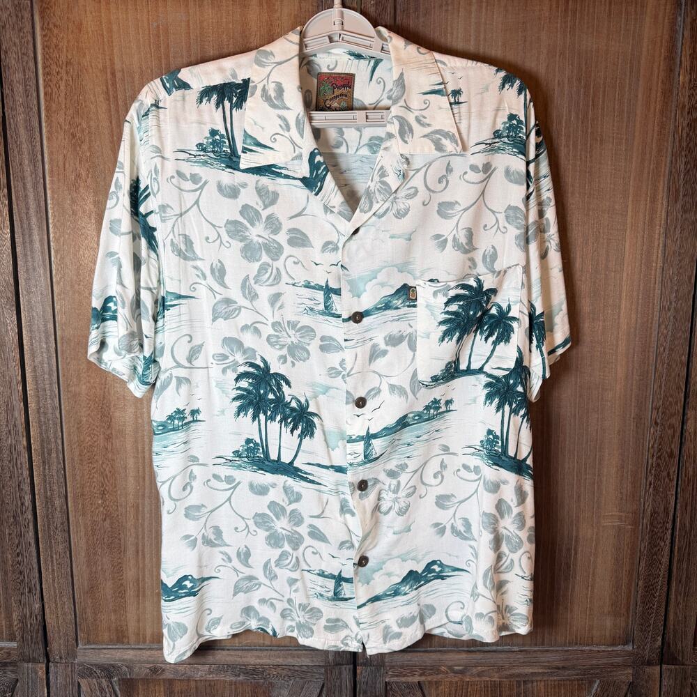 Vintage Tropical Hawaiian Aloha Shirt XL